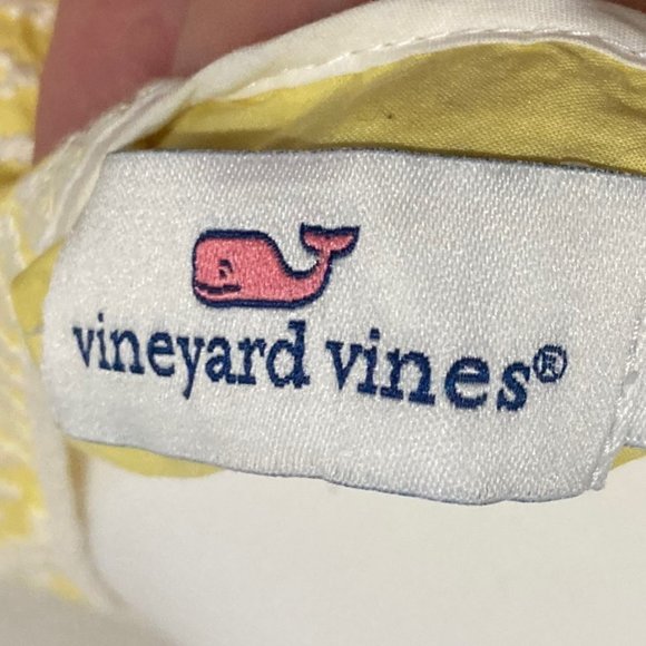 Vineyard Vines Yellow White Embroidered 100% Cotton Eyelet Dress Fit & Flare 10 - Picture 7 of 13